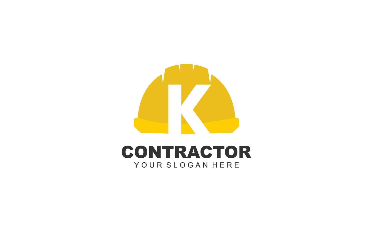 k construção logotipo Projeto inspiração. vetor carta modelo Projeto para marca.