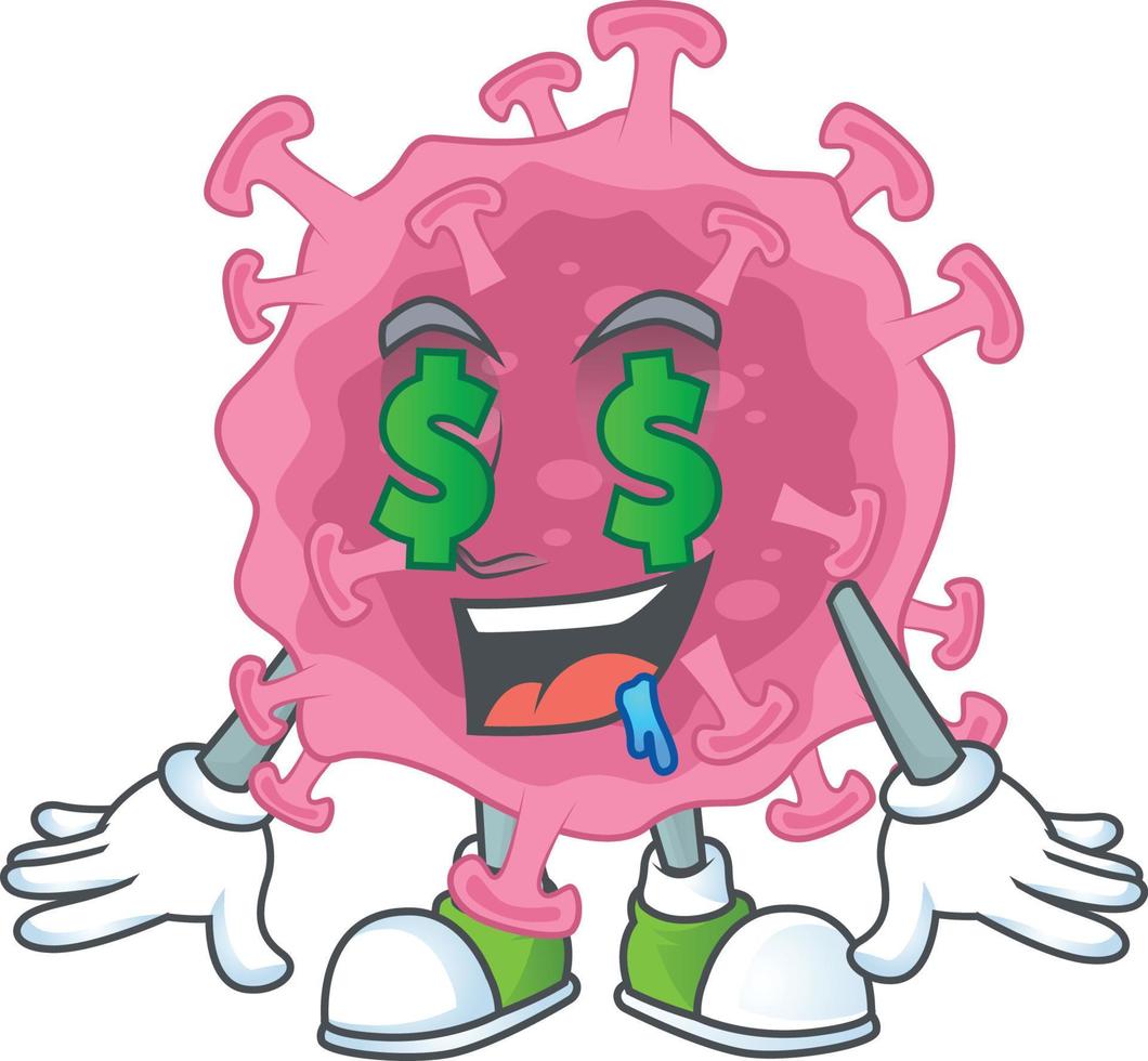 uma desenho animado personagem do corona vírus parasita vetor