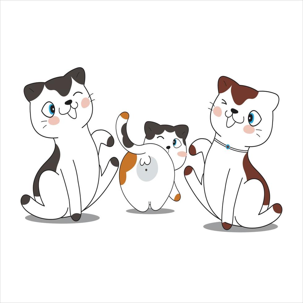 vetor fofa gato desenho animado vetor ilustração animal natureza ícone conceito