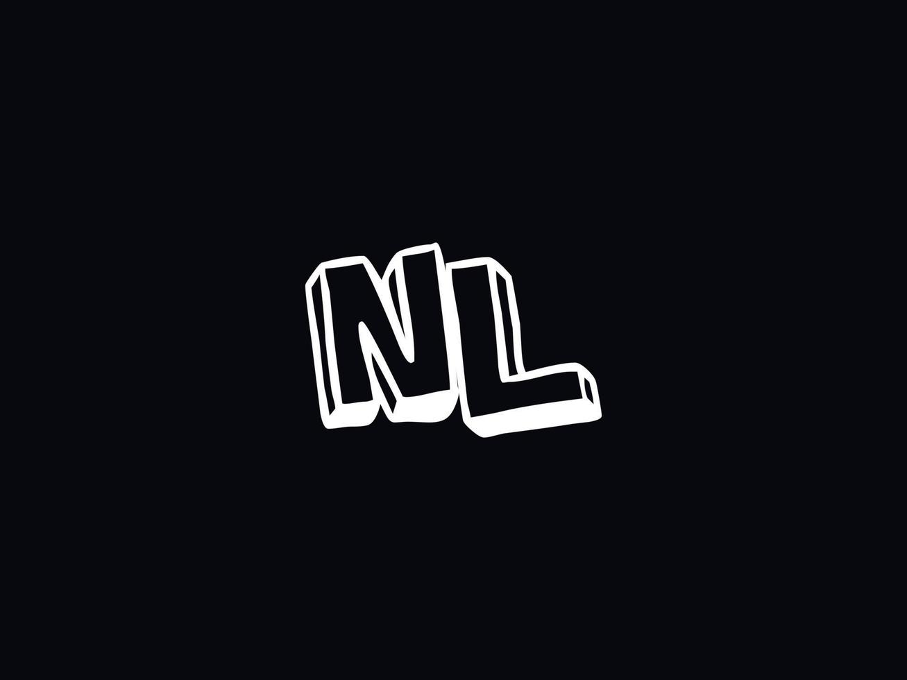 abstrato nl logotipo imagem, moderno nl minimalista carta logotipo vetor