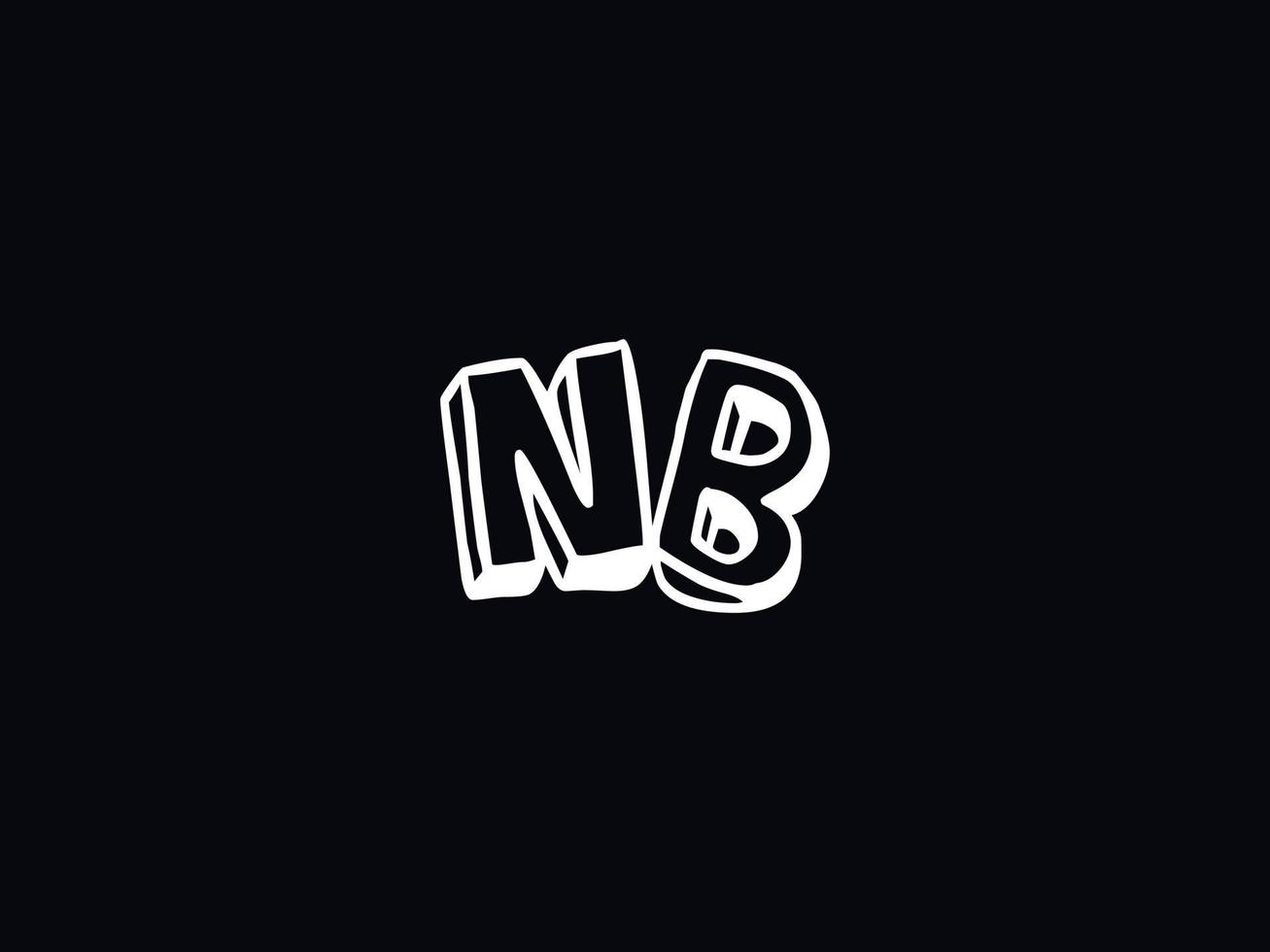 abstrato nb logotipo imagem, moderno nb minimalista carta logotipo vetor