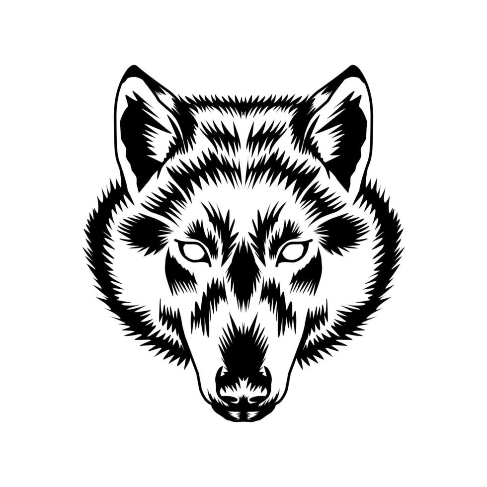 arte vetorial e design gráfico da cabeça de lobo vetor