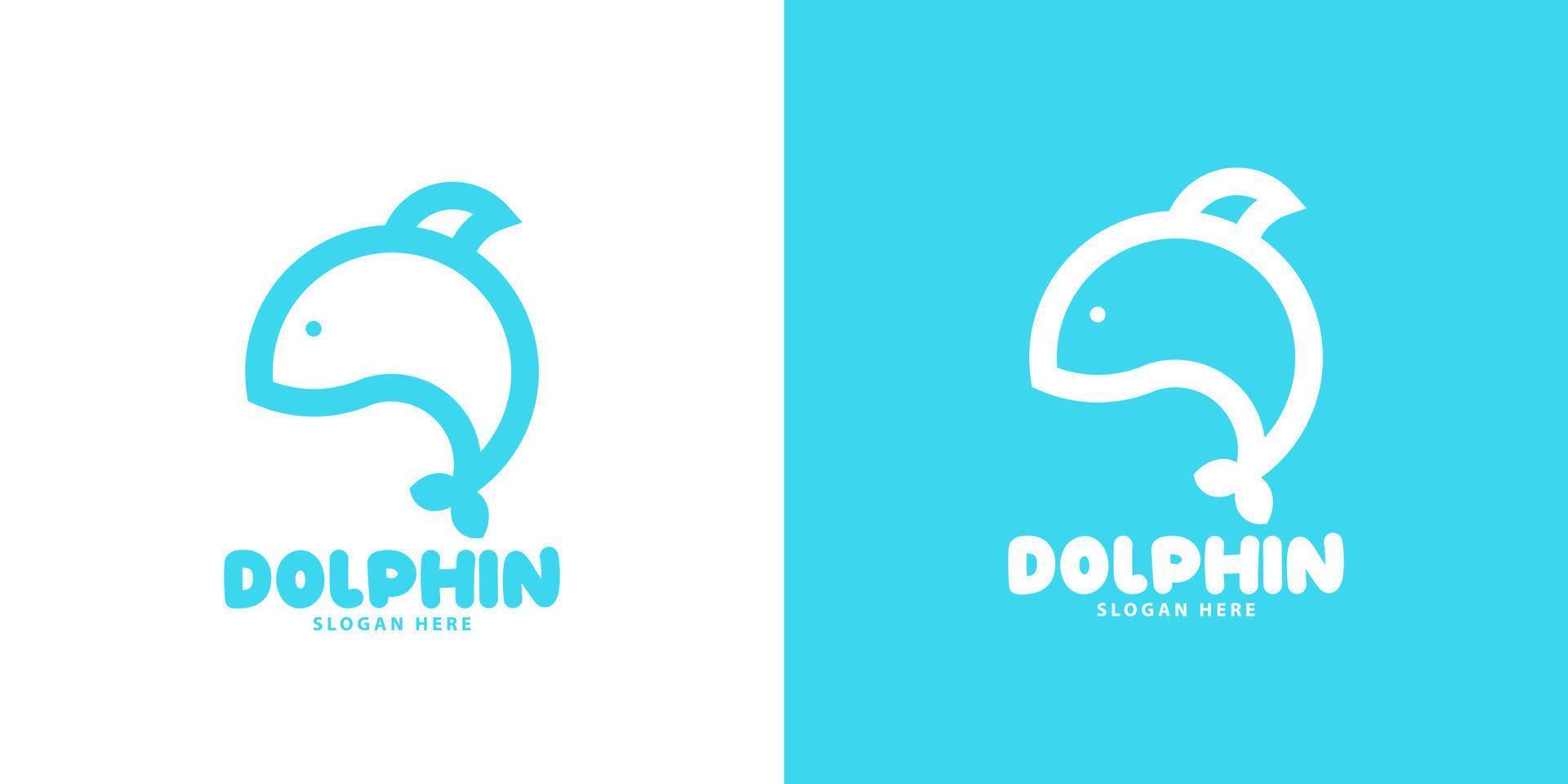 golfinho peixe logotipo minimalista moderno vetor eps
