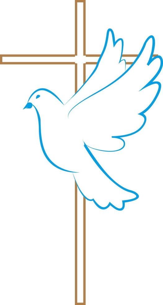 Pombo. símbolo do amor, liberdade. vôo pomba perto a Cruz. piedosos espírito. Cruz pomba. uma símbolo do paz. pomba. vetor