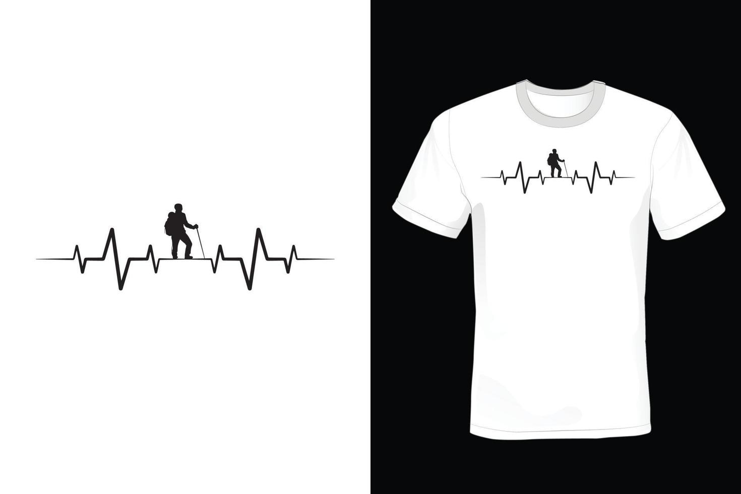 design de camiseta de caminhada, vintage, tipografia vetor