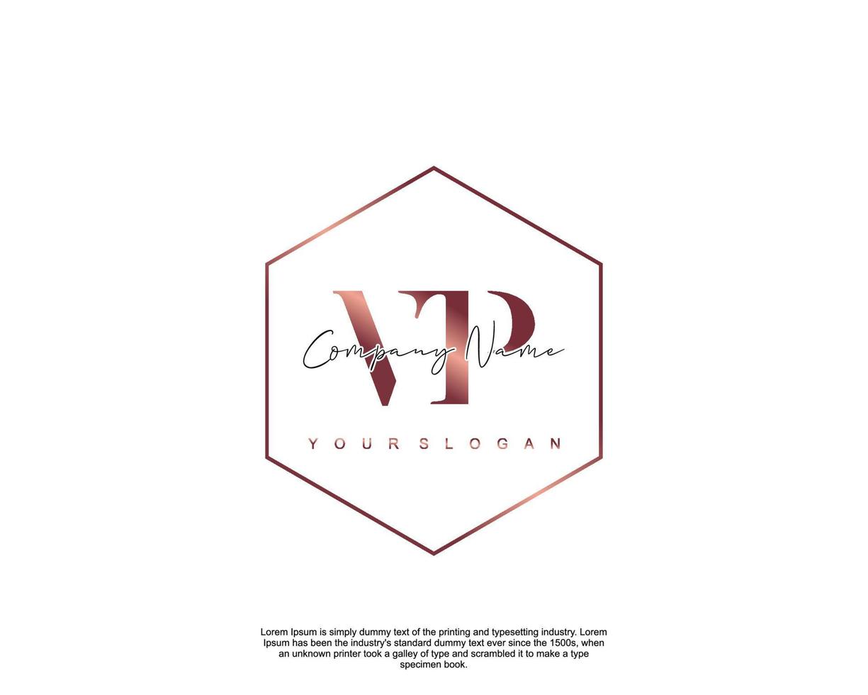 inicial carta vp feminino logotipo beleza monograma e elegante logotipo projeto, caligrafia logotipo do inicial assinatura, casamento, moda, floral e botânico com criativo modelo vetor