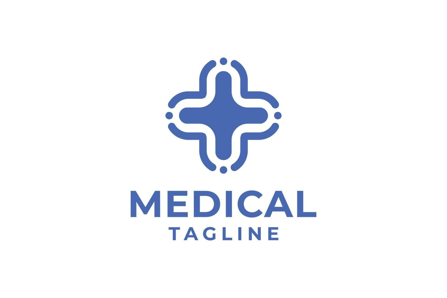 médico clínica Cuidado logotipo Projeto vetor