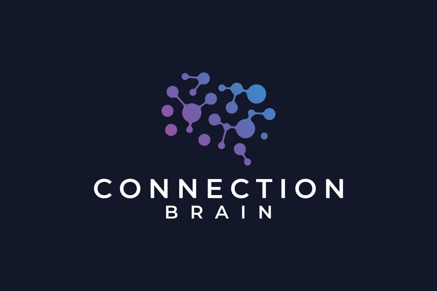 conexão cérebro tecnologia ícone logotipo Projeto vetor