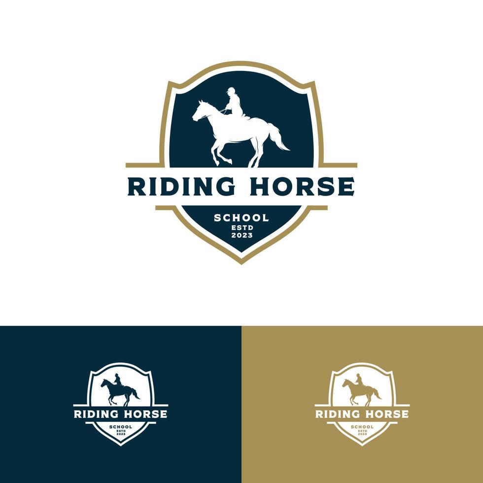 equitação escolas e equestre equipe logotipo Projeto vetor