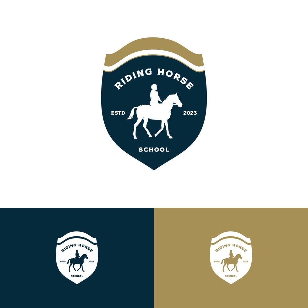 equitação escolas e equestre equipe logotipo Projeto vetor