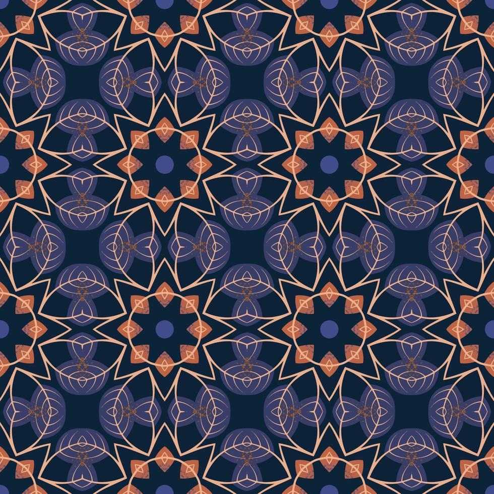 padrão sem emenda com ilustração de arabescos ornamentais de mandala abstrata. vetor