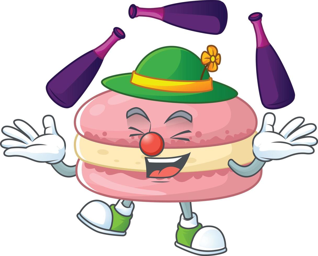 uma desenho animado personagem do morango macarons vetor