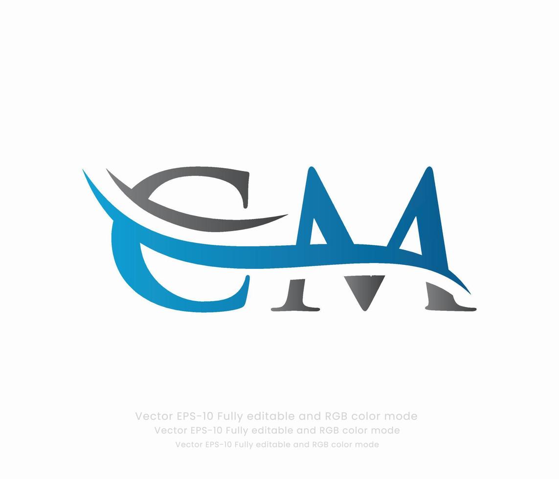 carta c m ligado logotipo vetor