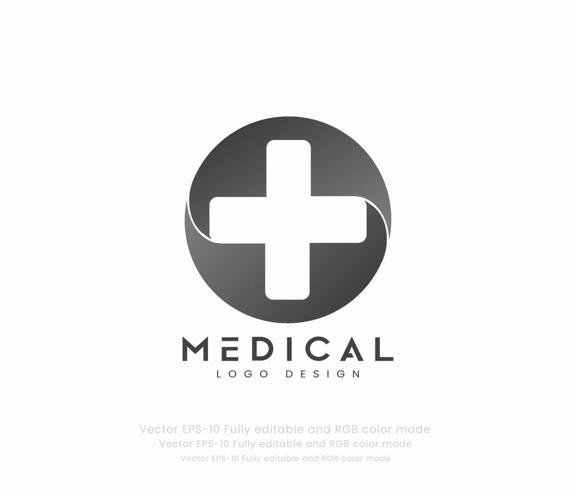 criativo médico logotipo e cuidados de saúde conceito logotipo vetor