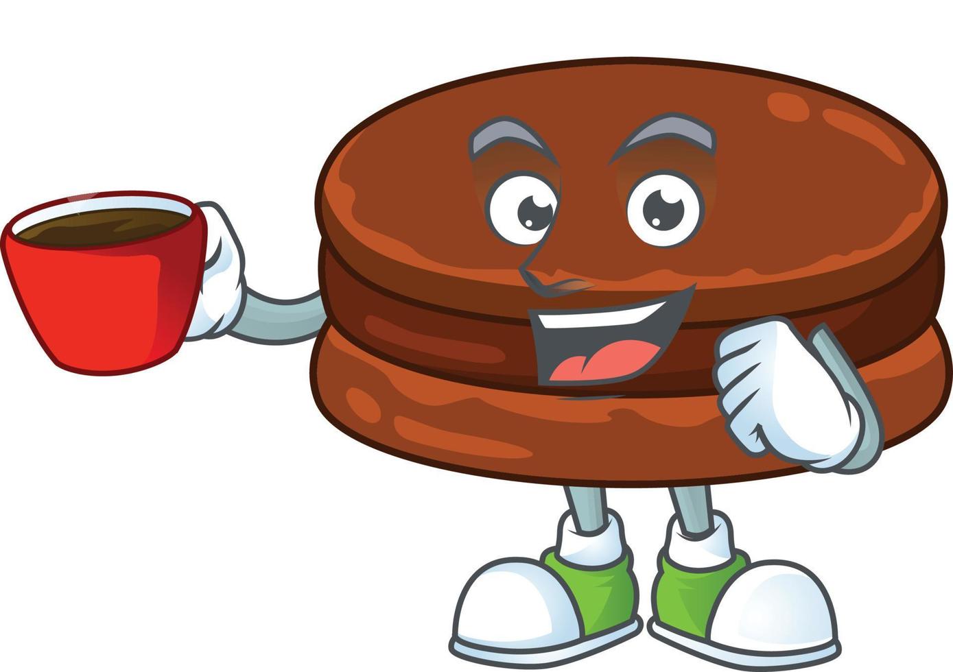 uma desenho animado personagem do chocolate alfajor vetor