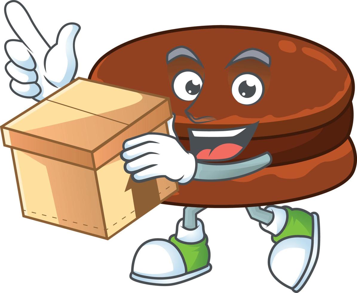 uma desenho animado personagem do chocolate alfajor vetor