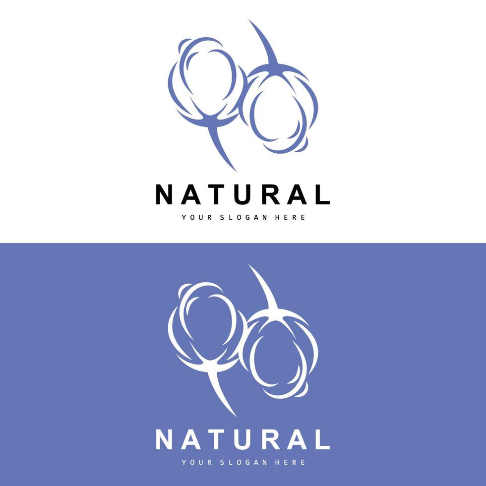 algodão logotipo, natural biológico orgânico plantar projeto, beleza têxtil e roupas vetor, suave algodão flores vetor