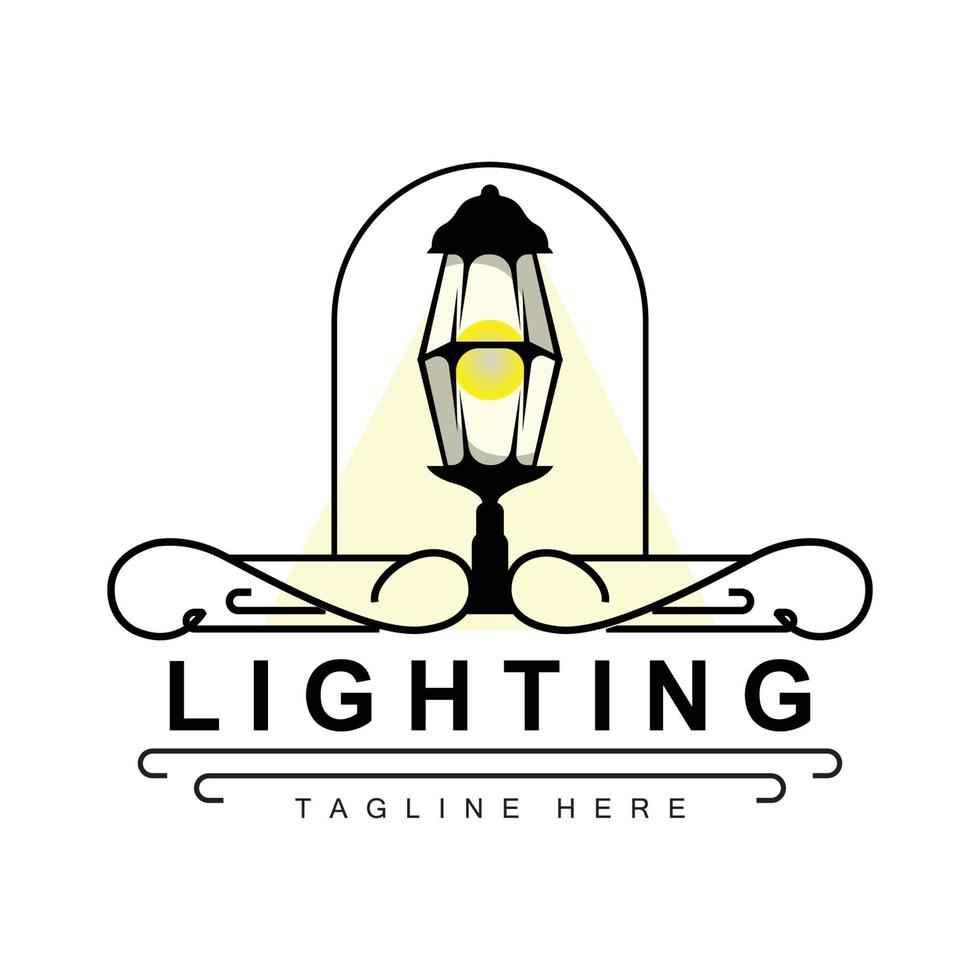rua luminária logotipo, lanterna luminária vetor, iluminação clássico retro projeto, silhueta ícone Prêmio modelo vetor