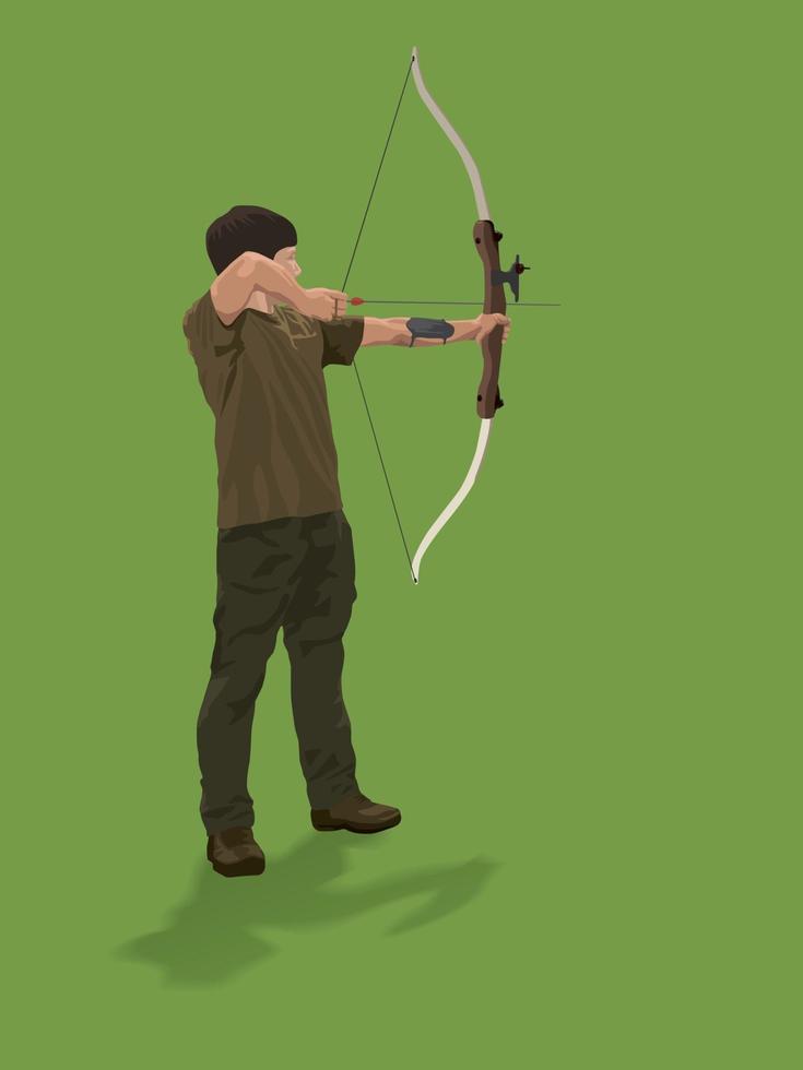 esporte com arco e flecha em ilustração vetorial gráfica vetor