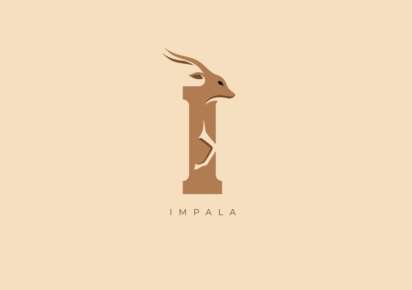 impala Eu monograma, vetor logotipo