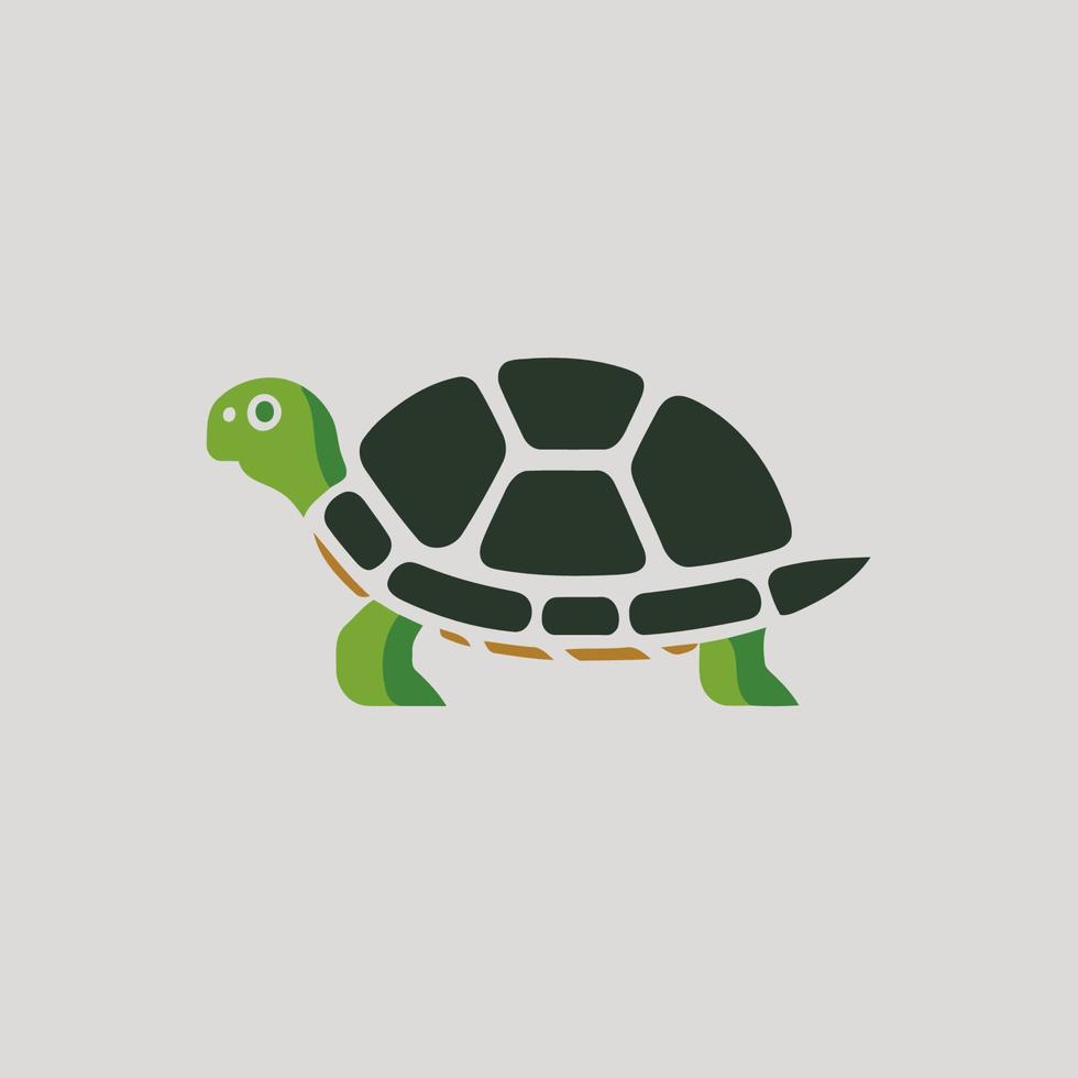tartaruga ícone. cinzento fundo com verde. vetor ilustração. eps 10.