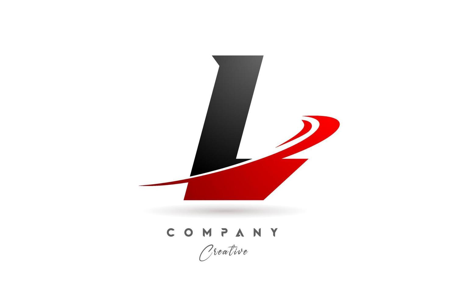 Preto cinzento eu alfabeto carta logotipo ícone Projeto com vermelho swoosh. criativo modelo para companhia e o negócio vetor