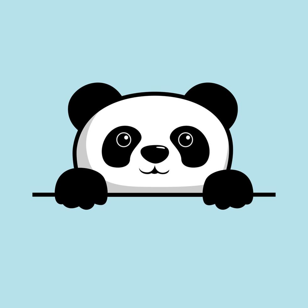 Panda bonito sobre desenho de parede, Vetor Premium