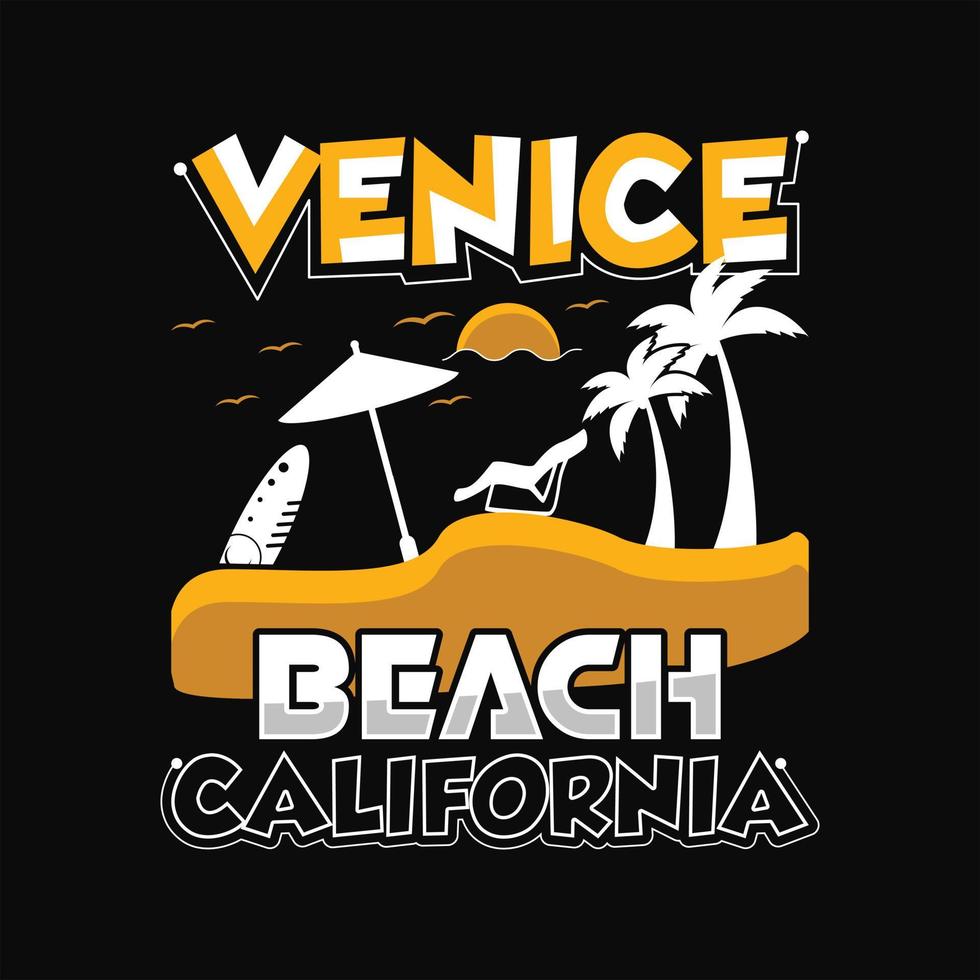 design de camiseta de praia vetor