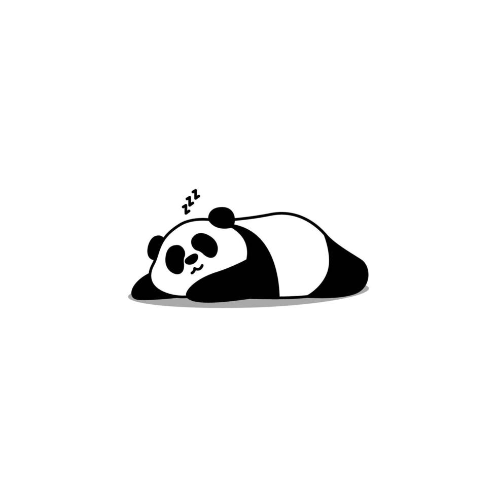 desenho animado de panda preguiçoso, ilustração vetorial vetor