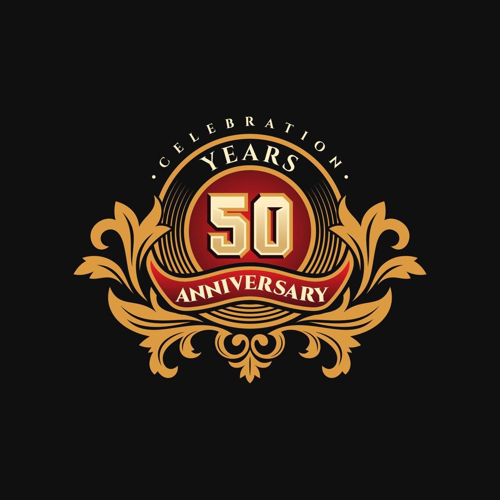 dourado 50 aniversário logotipo vetor