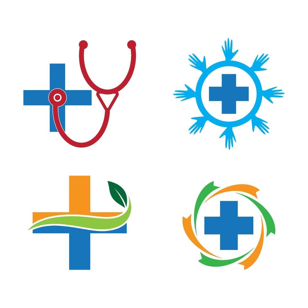 conjunto de imagens de logotipo de cuidados médicos vetor