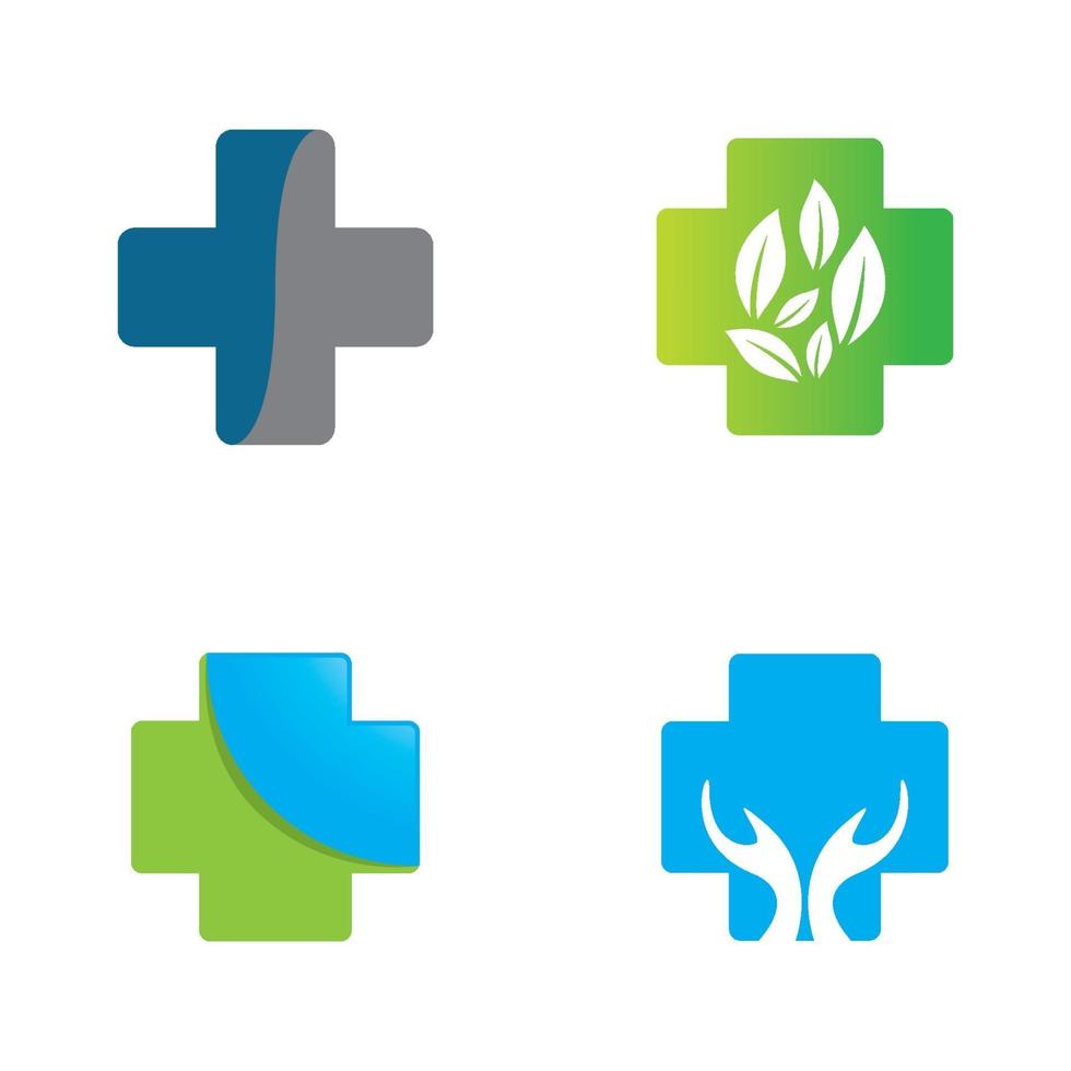 conjunto de imagens de logotipo de cuidados médicos vetor
