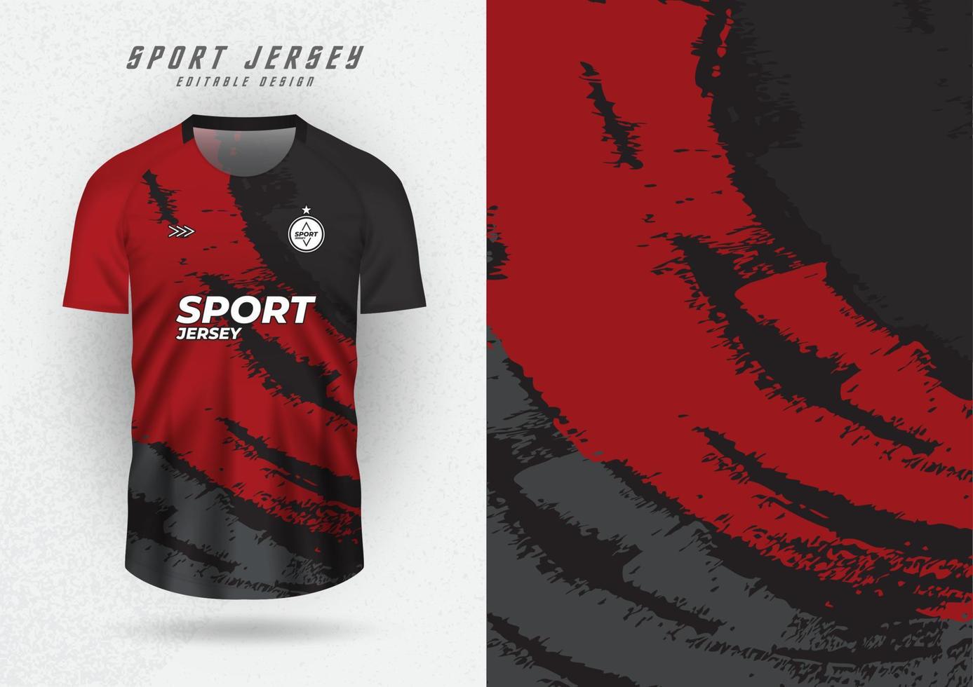 fundo para Esportes jérsei futebol jérsei corrida jérsei corrida jérsei escova padronizar Preto e vermelho vetor