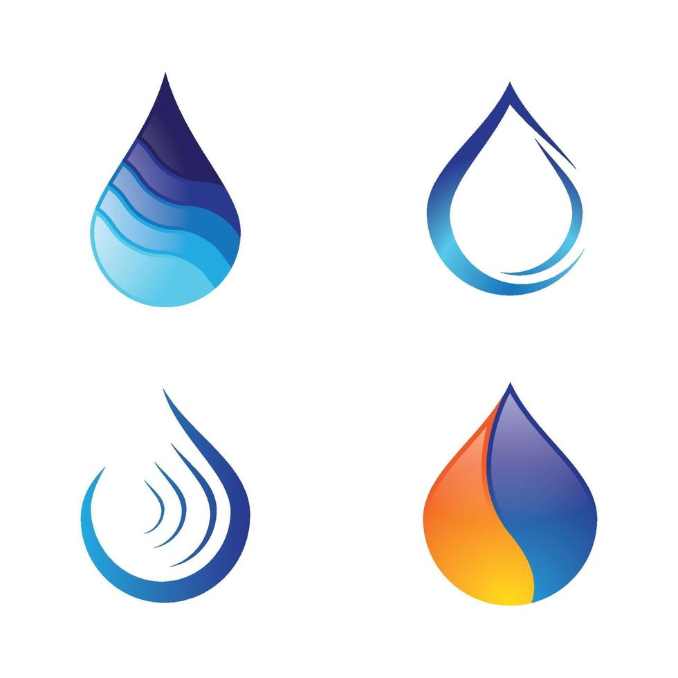 conjunto de imagens de logotipo de gota d'água vetor