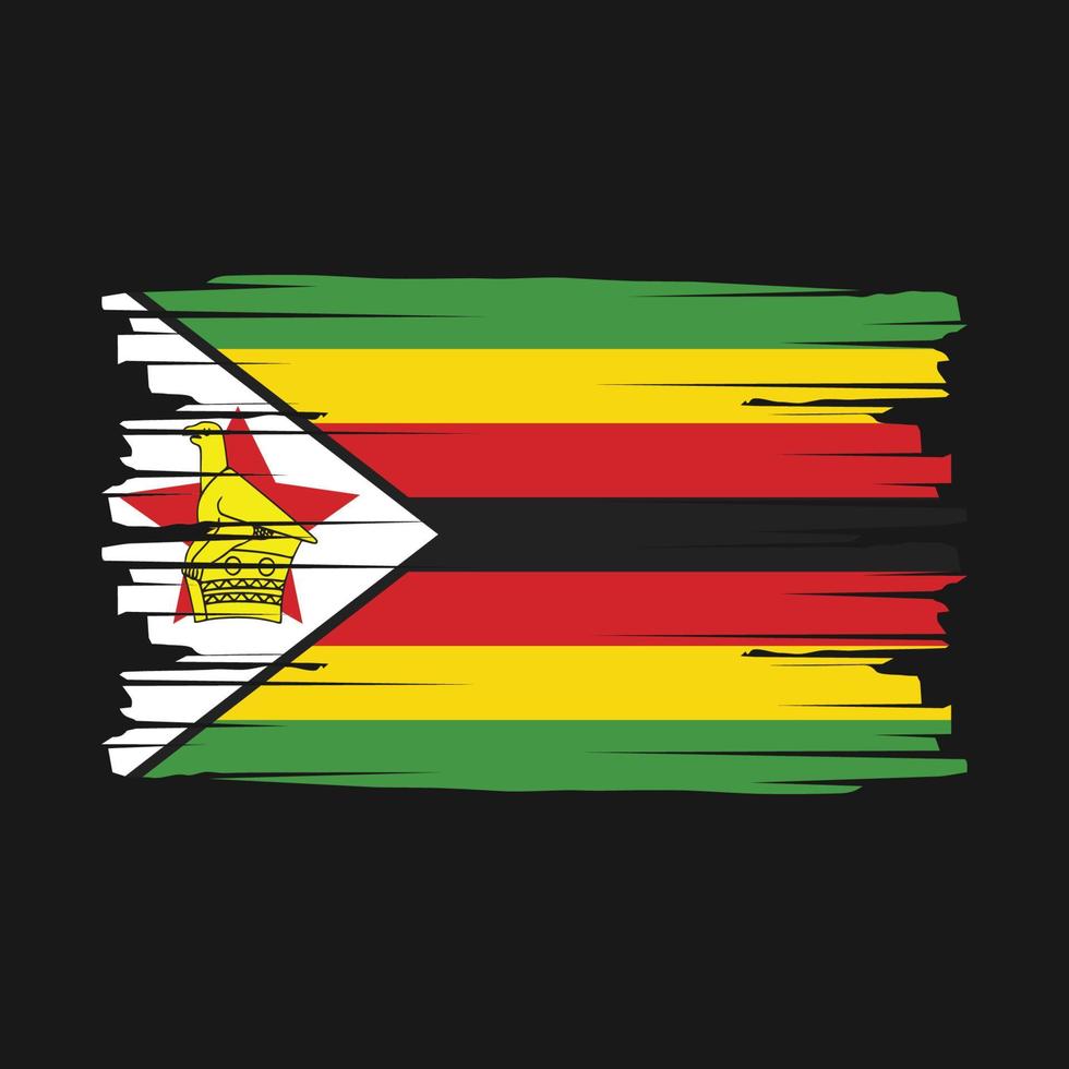 vetor de escova de bandeira do zimbábue