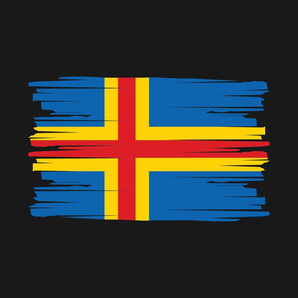 vetor de pincel de bandeira das ilhas aland