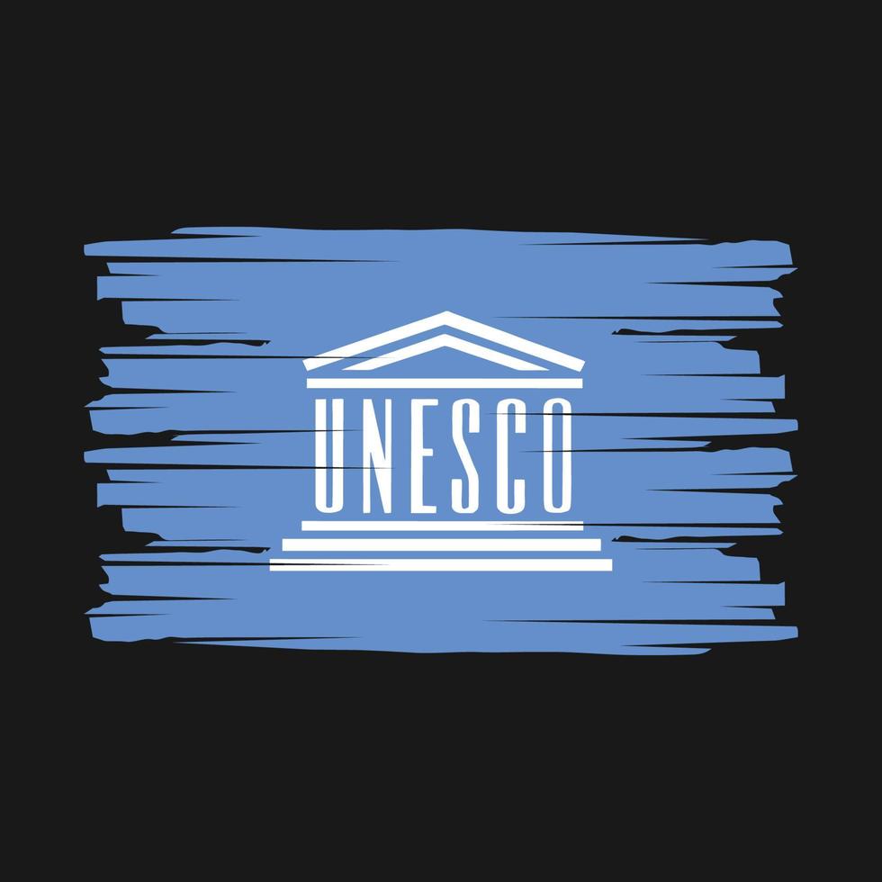 vetor de pincel de bandeira da unesco