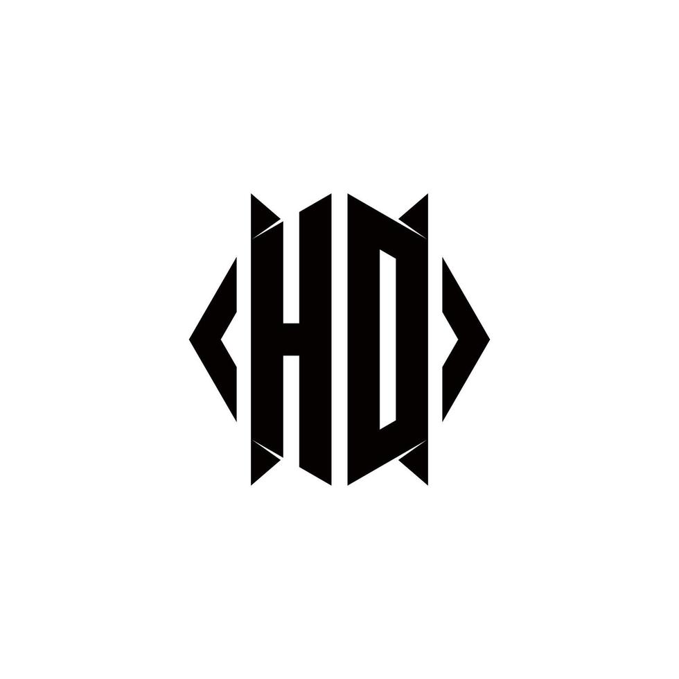 hd logotipo monograma com escudo forma desenhos modelo vetor