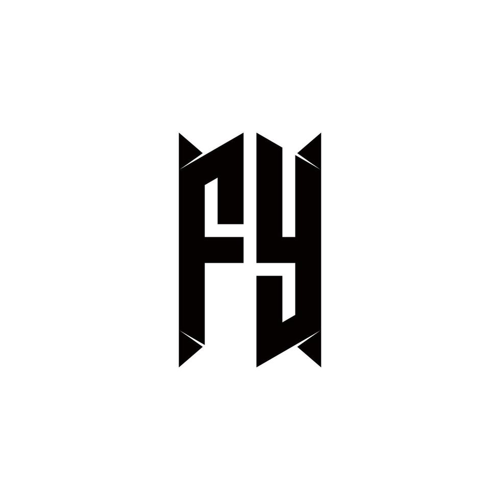 fy logotipo monograma com escudo forma desenhos modelo vetor