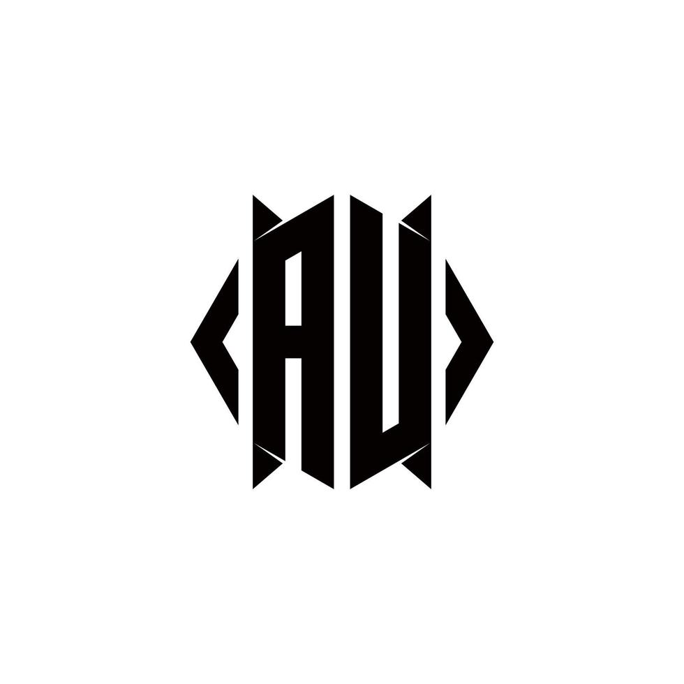 au logotipo monograma com escudo forma desenhos modelo vetor