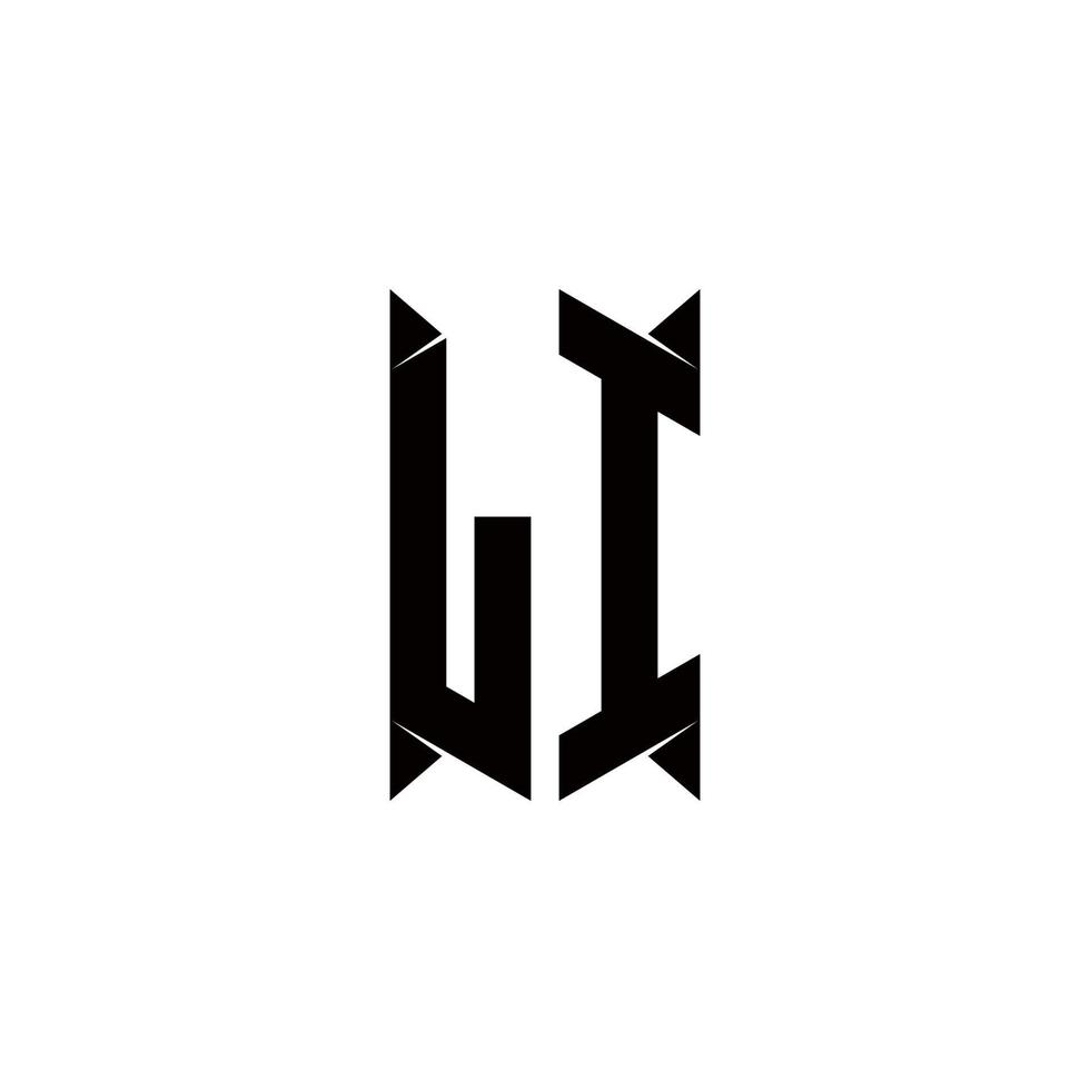 li logotipo monograma com escudo forma desenhos modelo vetor