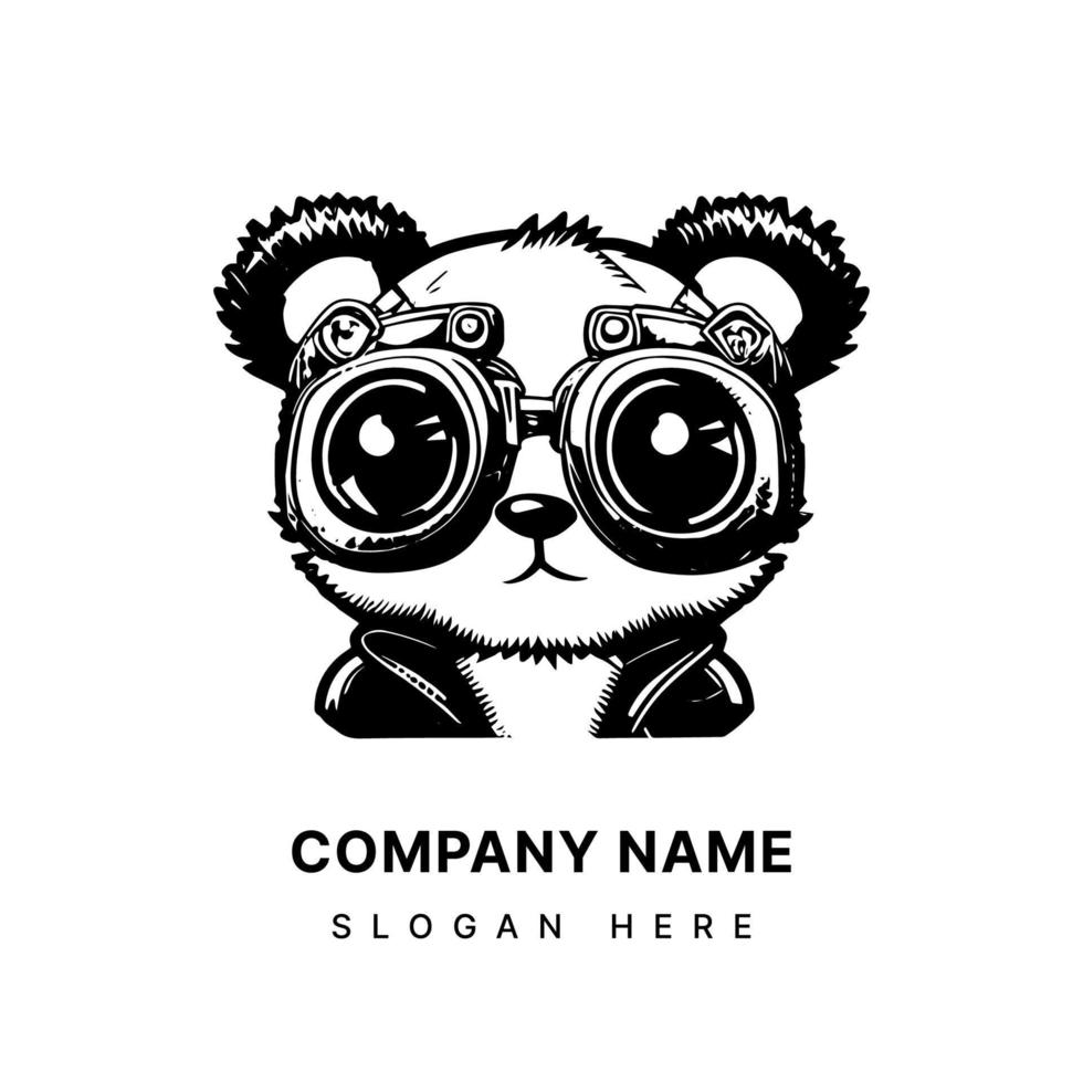 animê kawaii panda logotipo é absolutamente adorável a panda's volta face e grande olhos dar isto uma fofa e amigáveis Veja vetor