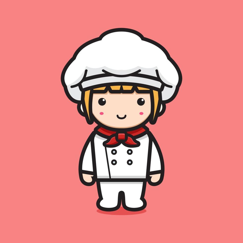 ilustração do ícone do vetor fofo chef personagem de desenho animado