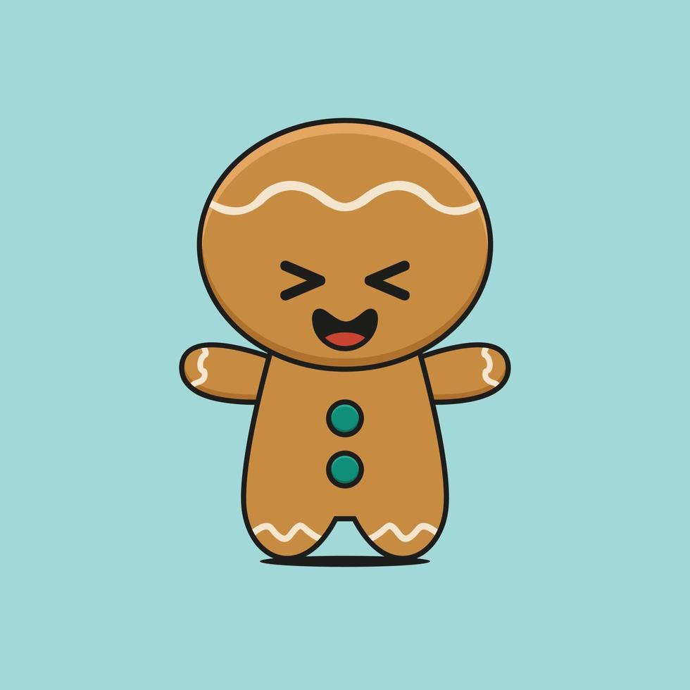 Tema de natal do mascote do biscoito fofo vetor