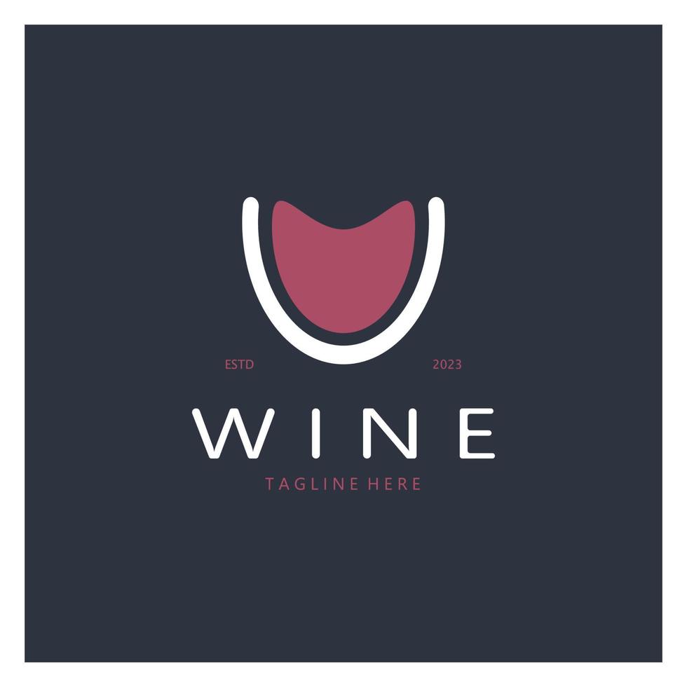 Modelo de design de logotipo de vinho. Ilustração em vetor de ícone-vetor