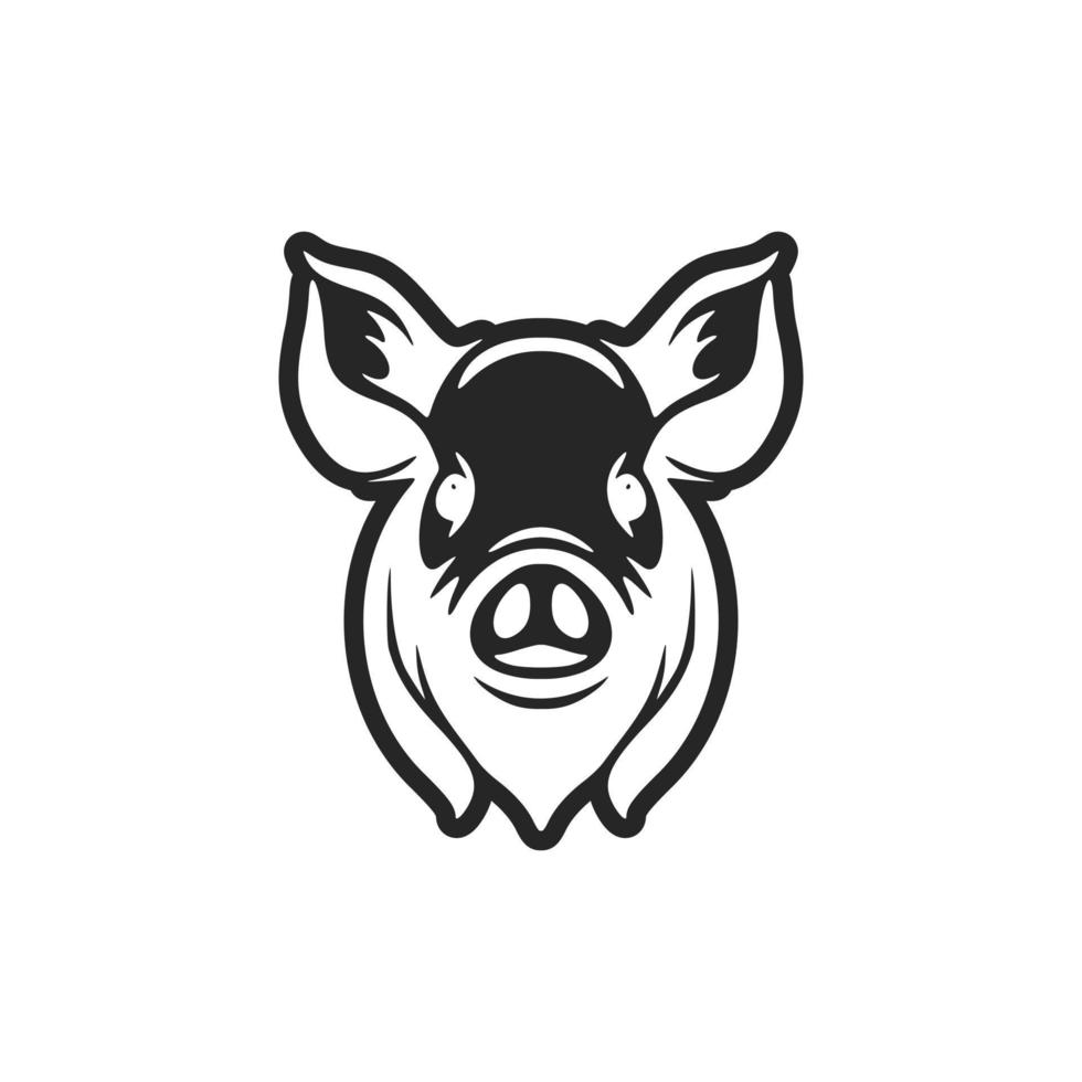 elegante Preto e branco porco logotipo vetor para seu marca identidade.
