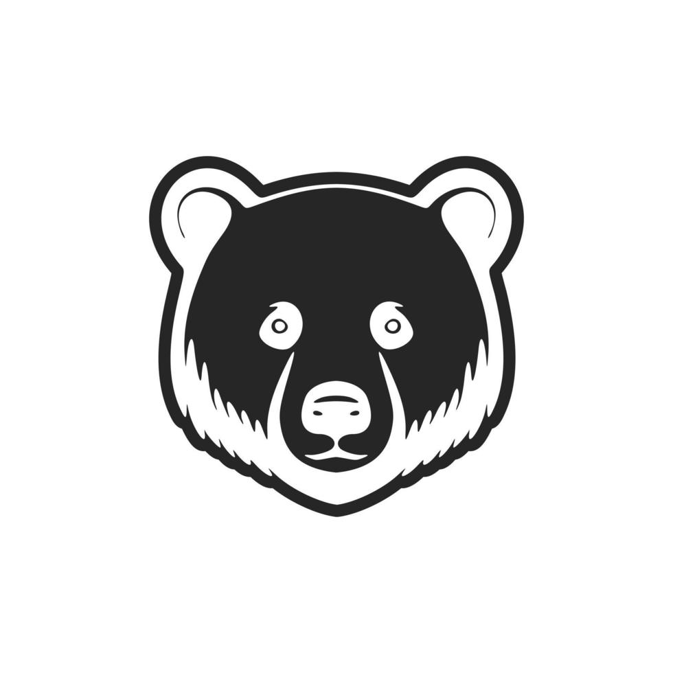 uma à moda Preto e branco Urso vetor logotipo.