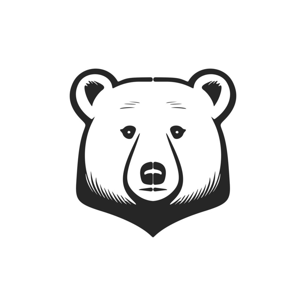 à moda Urso símbolo dentro Preto e branco para uma sofisticado logotipo. vetor