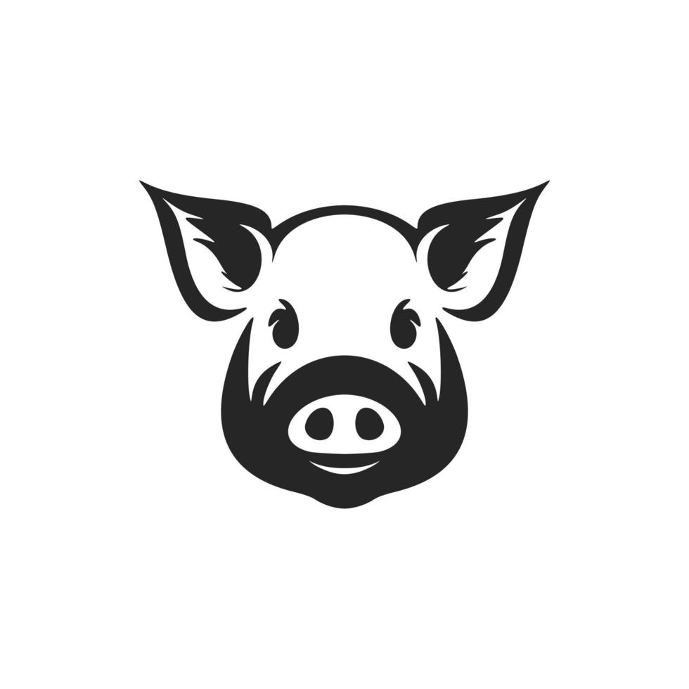 crio uma sofisticado Preto e branco porco logotipo para seu marca. vetor