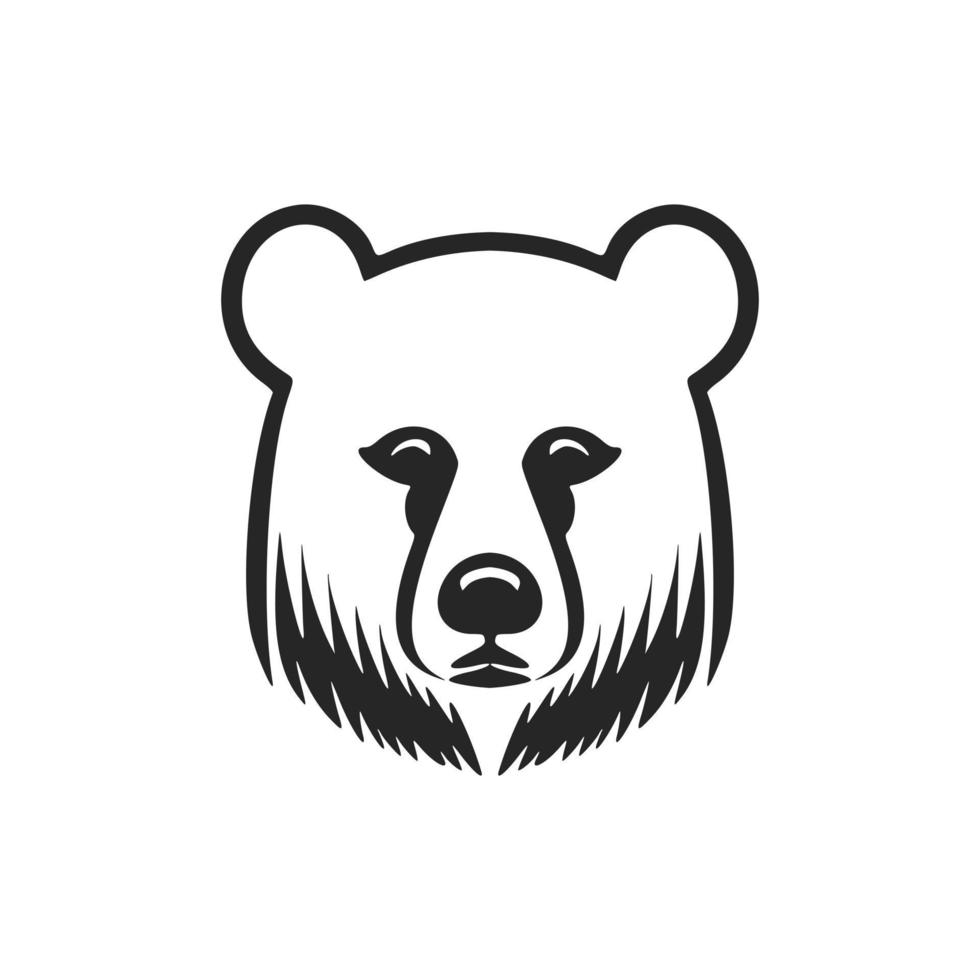 elegante bandw Urso logotipo vetor uma vista para contemplar.